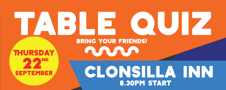 Table Quiz – 22nd September